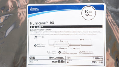Boston Scientific 4595 Hurricane RX BiliaryBalloon Dilatation Cath.10mm x 2cm(x)